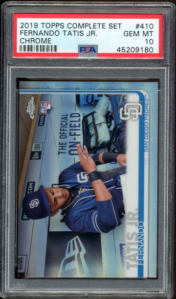 2019 TOPPS CHROME PHOTO VARIATION COMPLETE SET #410 FERNANDO TATIS JR RC PSA 10