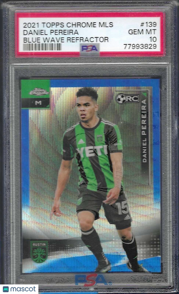 2021 Topps Chrome MLS Daniel Pereira #139 Blue Wave Refractor PSA 10