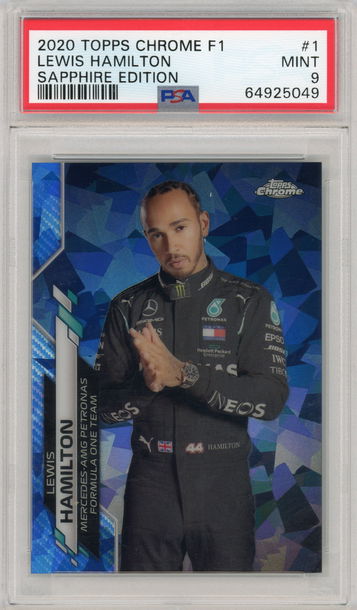 2020 Topps Chrome F1 Lewis Hamilton Sapphire Edition #1 PSA 9 MINT