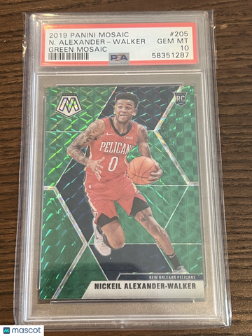 2019 Panini Mosaic N. Alexander-Walker #205 Green Mosaic Rookie PSA 10