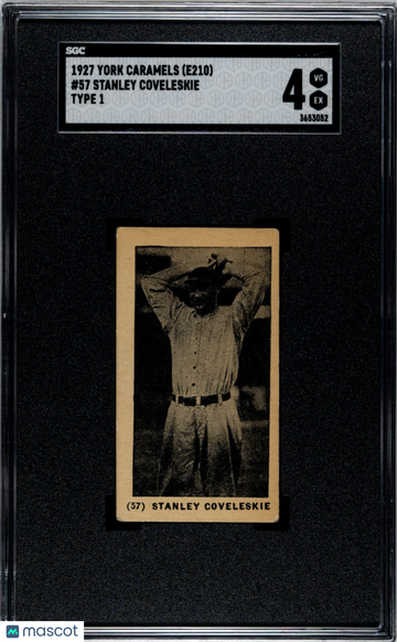 1927 York Caramels (E210) Stanley Coveleskie #57 Type SGC 4