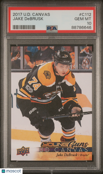 2017-18 Upper Deck Canvas Jake Debrusk #C112 PSA 10