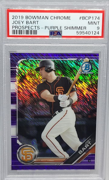 2019 Bowman Chrome Prospects #BCP174 Joey Bart Purple Shimmer PSA 9