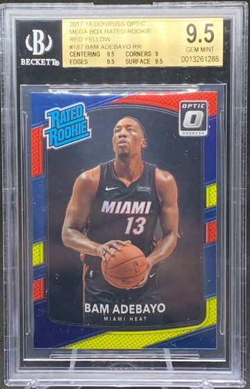 2017-18 DONRUSS OPTIC BAM ADEBAYO RED YELLOW BGS 9.5