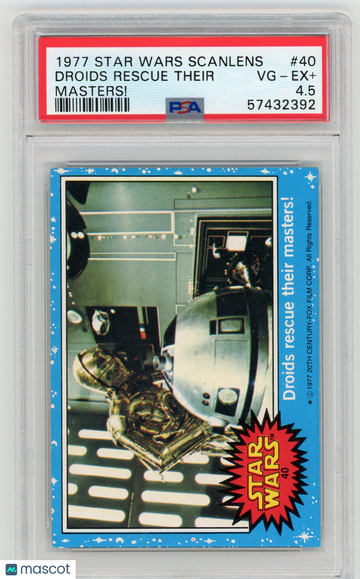 1977 Star Wars Scanlens Droids Rescue Their Masters! #40 PSA 4.5