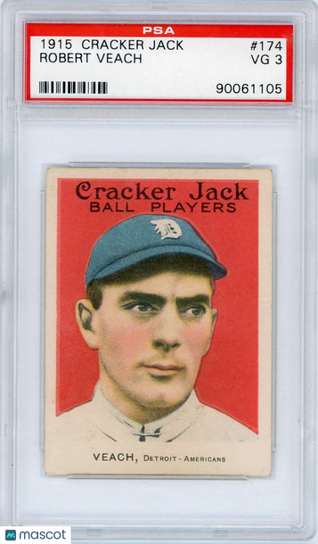1915 Cracker Jack Robert Veach #174 PSA 3