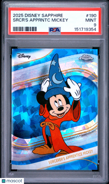 2025 Topps Chrome Disney Sapphire Edition Sorcerer's Apprentice Mickey #190 PSA 9