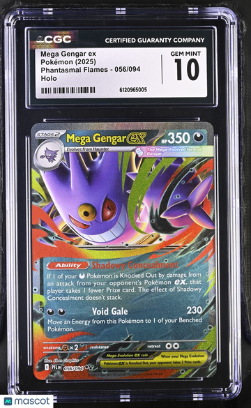 2025 Pokemon Phantasmal Flames Mega Gengar ex Holo CGC 10 #056/094