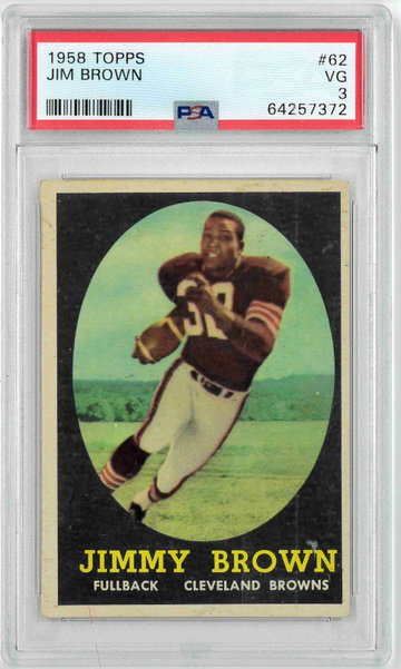PSA 3 1958 Topps #62 Jim Brown Rookie Card RC Jimmy VG HOF!