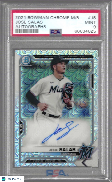 2021 Bowman Chrome Mega Box Autographs Jose Salas #JS PSA 8