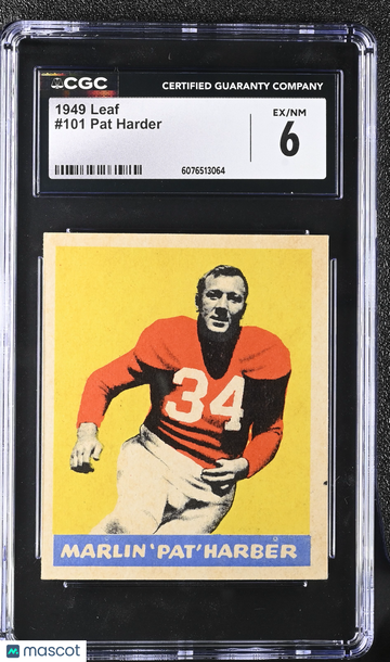 1949 Leaf Marlin Pat Harder #101 CGC 6