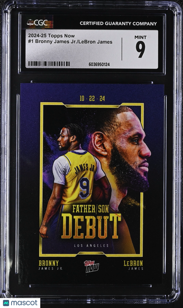 2024-25 Topps Now Bronny James Jr./LeBron James #1 CGC 9