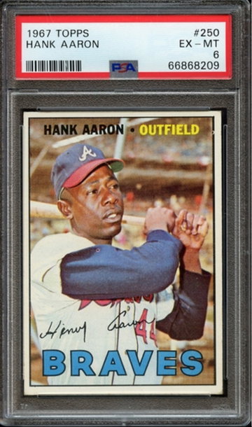 1967 Topps #250 Hank Aaron PSA 6