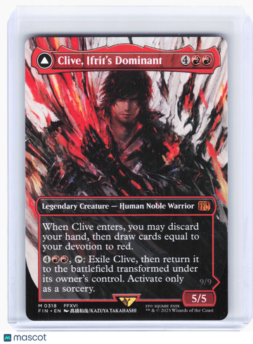 FINAL FANTASY Trading Card Clive, Ifrit's Dominant // Ifrit, Warden of Inferno Borderless Mythic #318