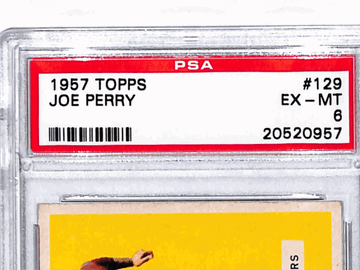 Graded 1957 Topps Joe Perry #129 PSA 6 San Francisco 49ers Football Trading Card