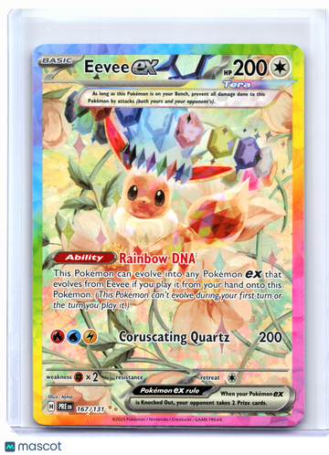 2025 Prismatic Evolutions Eevee ex Special Illustration Rare Holo #167/131 Lightly Played