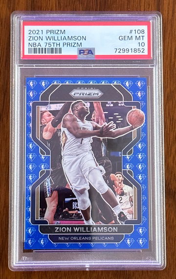2021 Panini Prizm Zion Williamson 75th Anniversary PSA 10 Pelicans