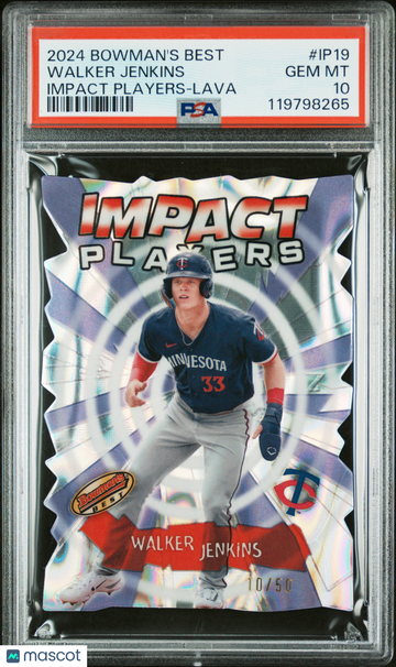 2024 Bowman's Best Impact Players Walker Jenkins #IP19 Lava /50 PSA 10