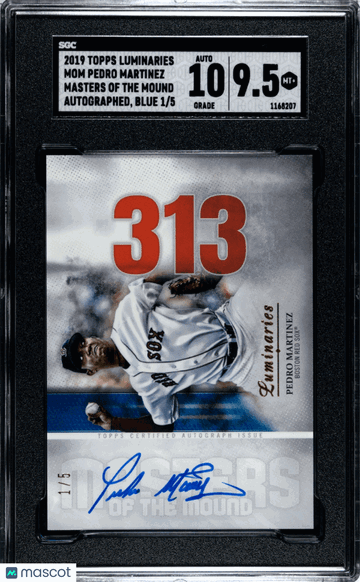 2019 Topps Luminaries Pedro Martinez #MOM-PMA /5 Masters Of The Mound Auto. Blue SGC 9.5