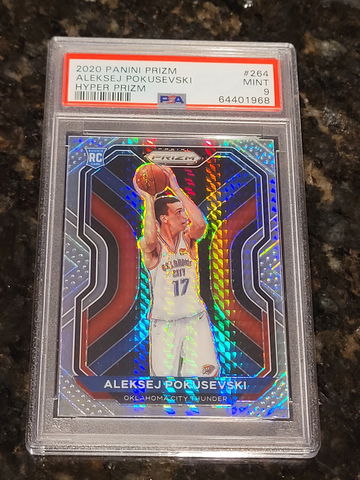 2020-21 Prizm Hyper Prizm #264 Aleksej Pokusevski Rookie RC PSA 9 MINT
