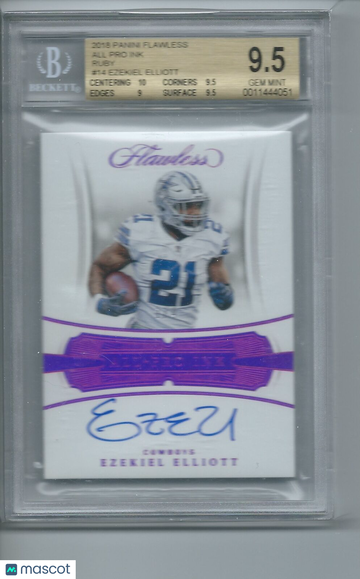 2018 Panini Flawless All Pro Ink Ruby Ezekiel Elliott #14 BGS 9.5 Auto 10