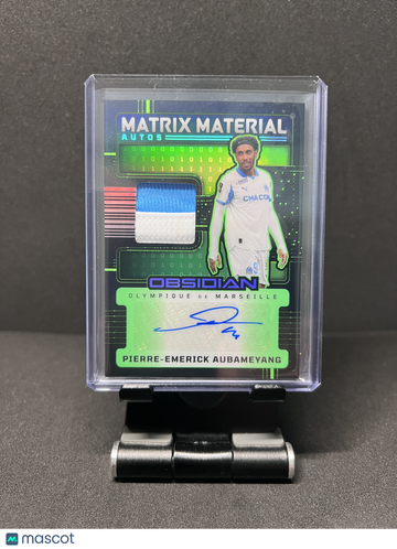2026 Panini Obsidian Matrix Material Autos Pierre-Emerick Aubameyang #MA-PEA Electric Etch Green /2 Authentic Patch Memo