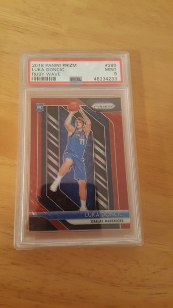 Luka Doncic Prizm Ruby Wave Rc PSA 9