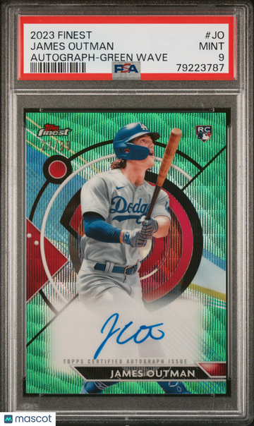 2023 Topps Finest Finest Autographs James Outman #JO Autograph Green Wave PSA 9