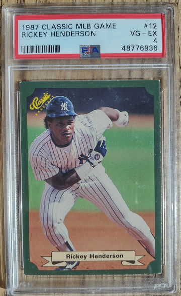 1987 Classic Rickey Henderson PSA 4
