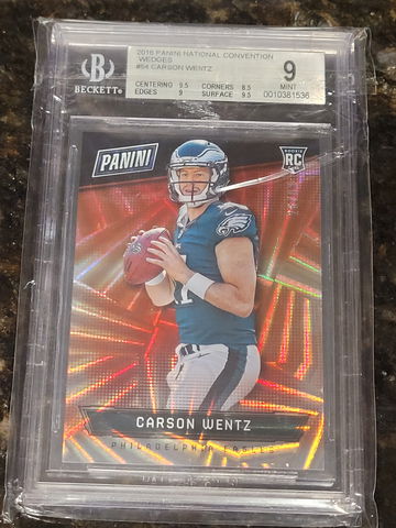 🔥🏈 2016 Carson Wentz Panini Convention Wedges BGS 9