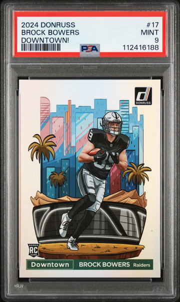 2024 Panini Donruss Downtown Brock Bowers #17 PSA 9