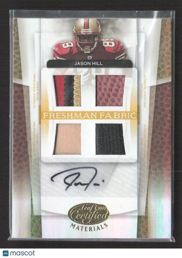 2007 Leaf Certified Materials Freshman Fabric Jason Hill #214 Quad Patch Authentic Event-Worn/Used Items