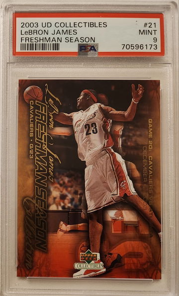 2003 Upper Deck Collectibles Freshman Season LEBRON JAMES #21 PSA 9 MINT Rookie Card