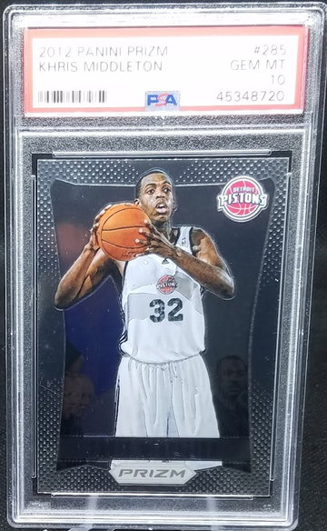 Khris Middleton 2012 Panini Prizm RC Rookie # 285 Graded PSA Gem Mint 10