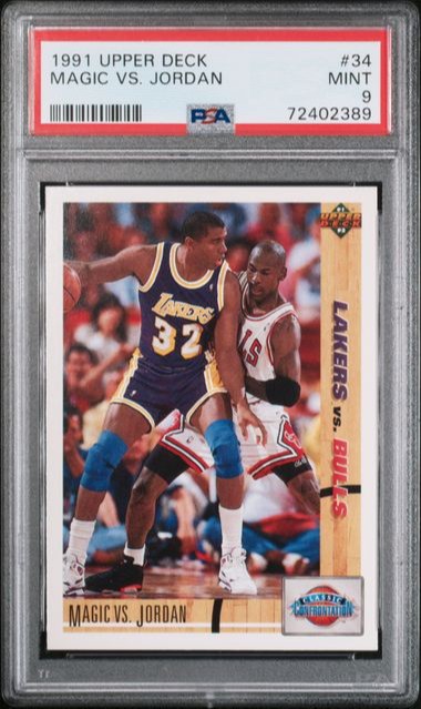 1991 Upper Deck 34 Magic vs. Jordan PSA 9