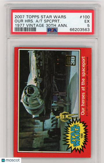 2007 Topps Star Wars 1977 Vintage 30th Anniversary Stamped Card T Spcprt. Our HRS. A #100 PSA 5
