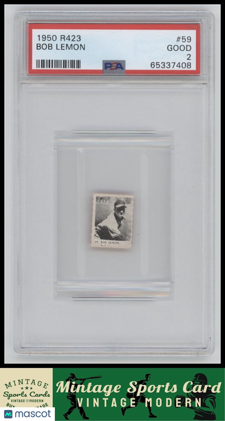 1950 Baseball Stars Strip Cards (R423) Bob Lemon #59 Orange Back PSA 2