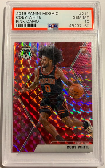 2019-20 Mosaic Coby White pink camo PSA 10