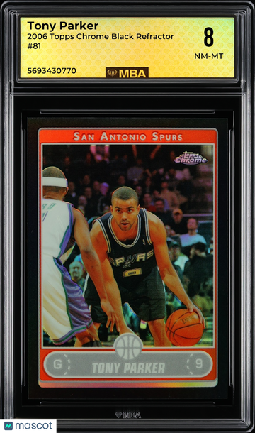 2006 Topps Chrome Tony Parker #81 Black Refractor MBA 8