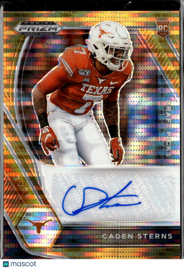 Caden Sterns 2021 Panini Prizm Draft Picks RC Auto Orange Pulsar /49 Texas Longhorns