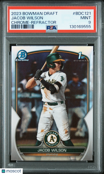 2023 Bowman Draft Jacob Wilson #BDC121 Chrome Refractor PSA 9