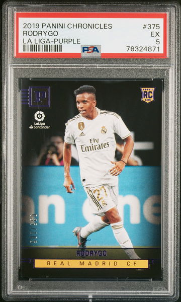 2019 PANINI CHRONICLES LA LIGA PURPLE /105 RODRYGO #375 PSA 5