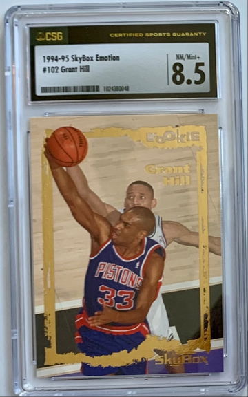 1994-95 Basketball Skybox Emotion Grant Hill #102 RC Rookie - Graded 8.5 NM+ New Label Slab