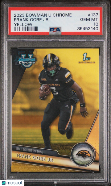 2023 Bowman Frank Gore Jr. #137 Chrome Parallel/Variety Rookie PSA 10