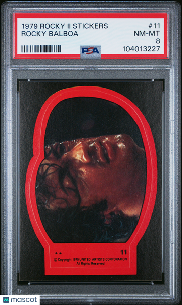 1979 Rocky II Stickers SYLVESTOR STALLONE Rocky Balboa #11 PSA 8