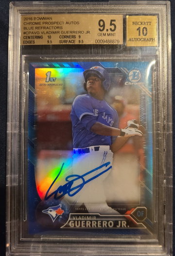 2016 BOWMAN CHROME VLADIMIR GUERRERO JR BLUE REFRACTOR