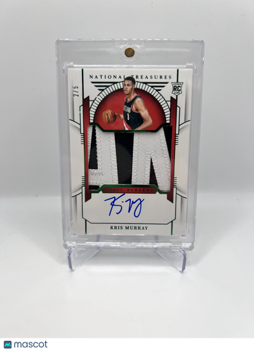 2023 NATIONAL TREASURES KRIS MURRAY ROOKIE PATCH AUTO /5 GREEN RC RPA