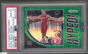 2020 Panini Prizm WNBA Get Hyped! Elena Delle Donne #7 Green Pulsar PSA 10