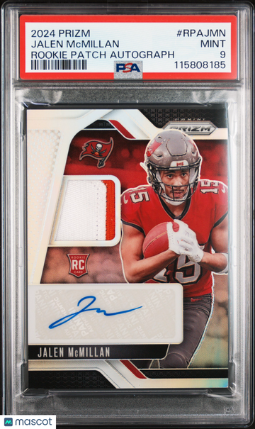 2024 Panini Prizm Rookie Patch Autographs Jalen Mcmillan #RPAJMN PSA 9