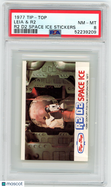 1977 Tip-Top R2 D2 Space Ice Stickers Leia & R2 PSA 8